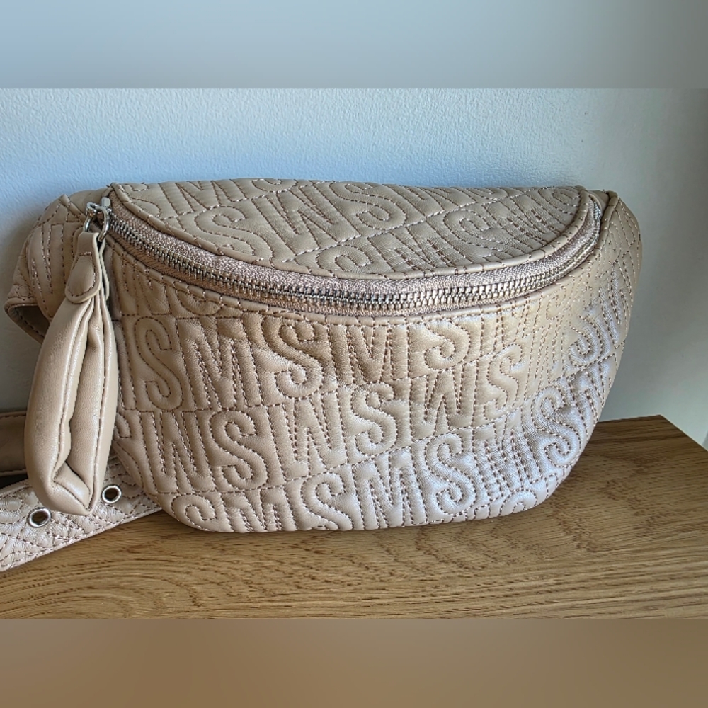 Steven Madden Nude Quilted Sling/Belt Bag